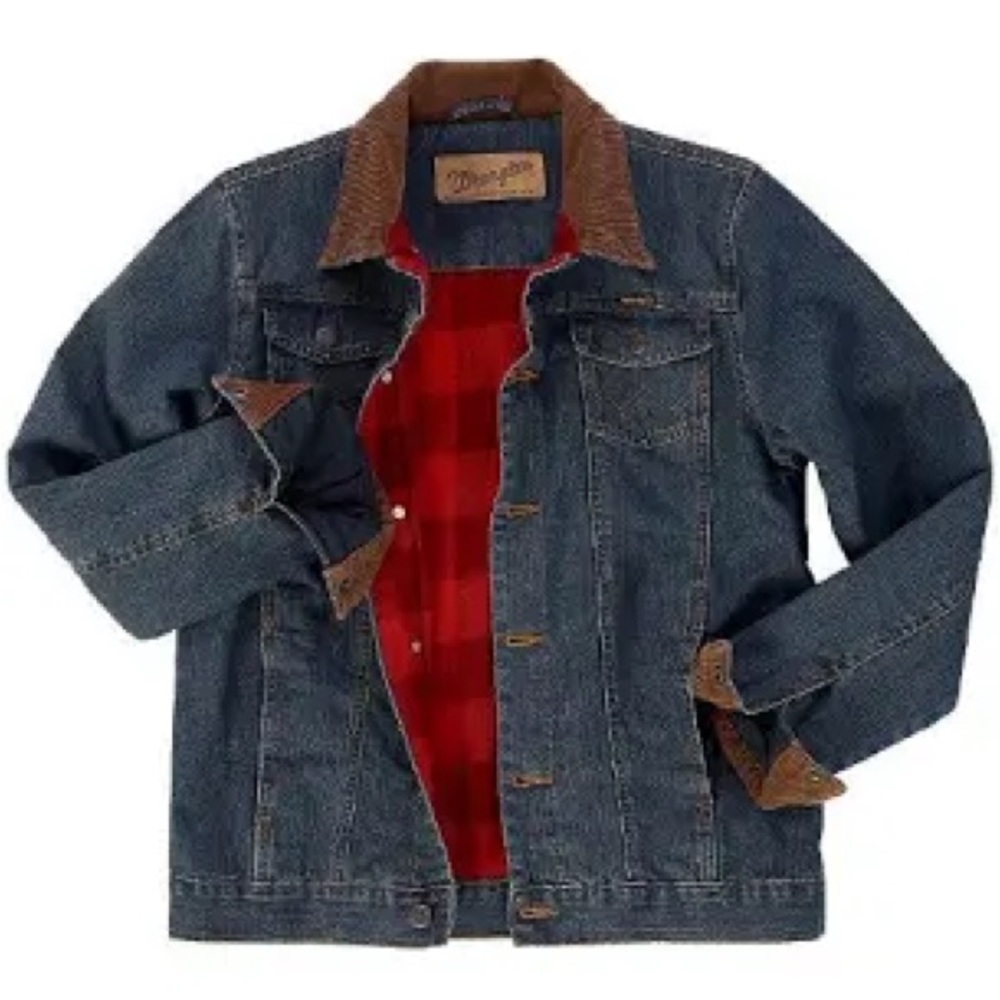 Boy's Wrangler Blanket Lined Denim Jacket In Rustic Blue - L - 84265RT